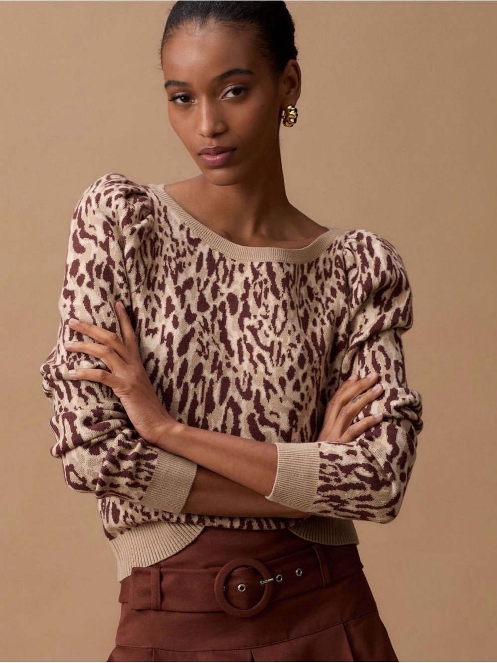Anthropologie Maeve Puff Sleeve Sweater Size XL